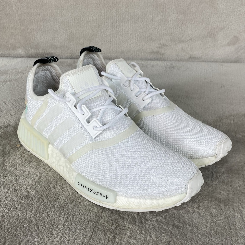 Adidas NMD R1 Womens Running Shoes Sneakers Size 9 White Clear Knit Running NEW
